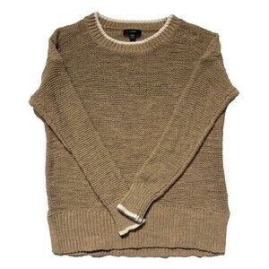 J Crew Women’s Tipped Beach Sweater Open Knit Mustard Yellow Size XXS